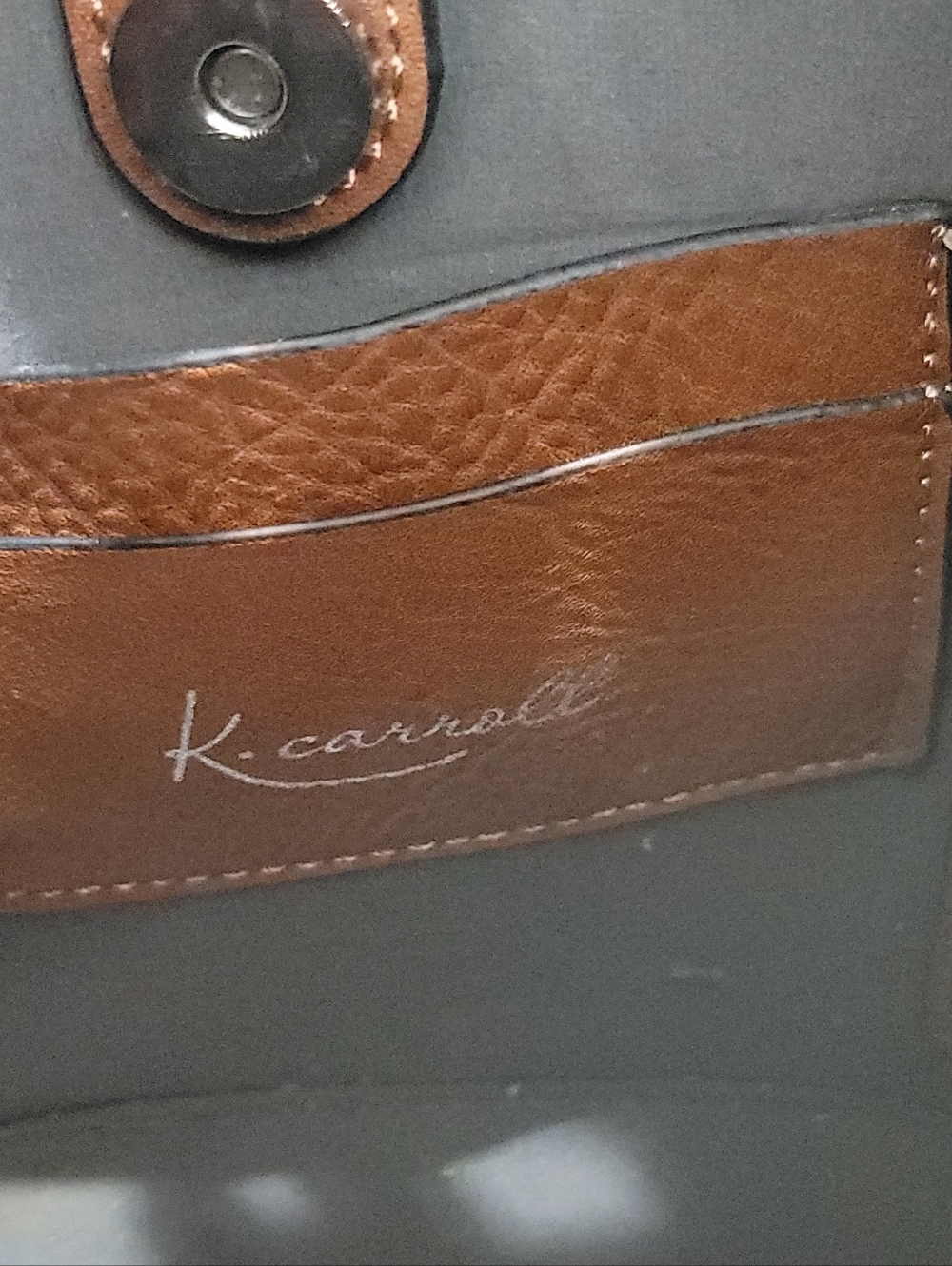 K. Carroll Brown Vegan Leather Bucket Crossbody Bag - Picture 7 of 7